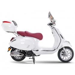Moto scooter Fighter 125 RR blanco Euro 5 moto ligera scooter retro scooter con baúl y parabrisas