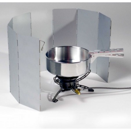 Paravientos de aluminio, plegable altura 26 x ancho 78 cm