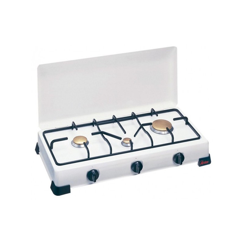 Cocina de gas esmaltada Zeus de 3 fuegos con ZS 30 mbar