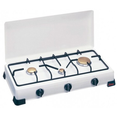 Cocina de gas esmaltada Zeus de 3 fuegos con ZS 50 mbar