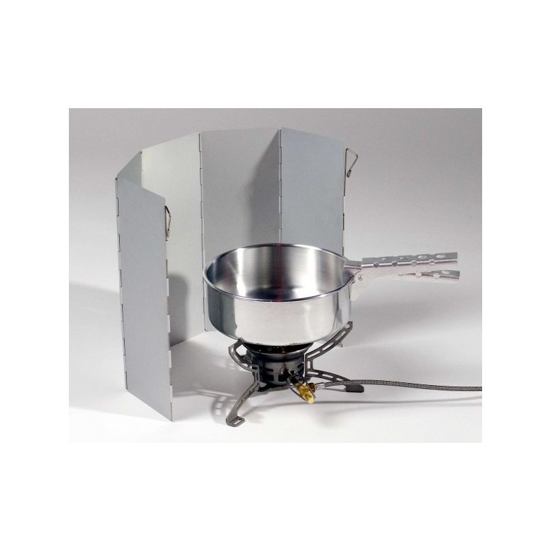 Paravientos de aluminio, plegable altura 26 x ancho 49 cm