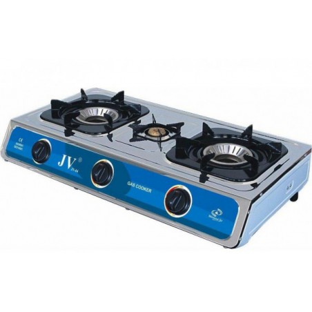 Cocina turbo de acero inoxidable de 3 fuegos
