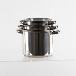 Juego de ollas de camping con tapa de cristal acero inoxidable 6 piezas