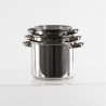 Juego de ollas de camping con tapa de cristal acero inoxidable 6 piezas