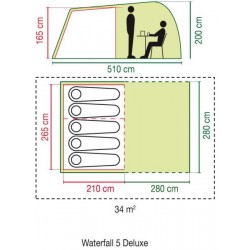 Tienda de campaña Coleman Waterfall DeLuxe para 5 personas