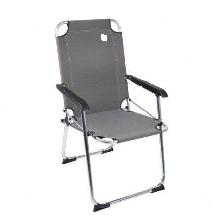 Silla plegable de aluminio para camping gris