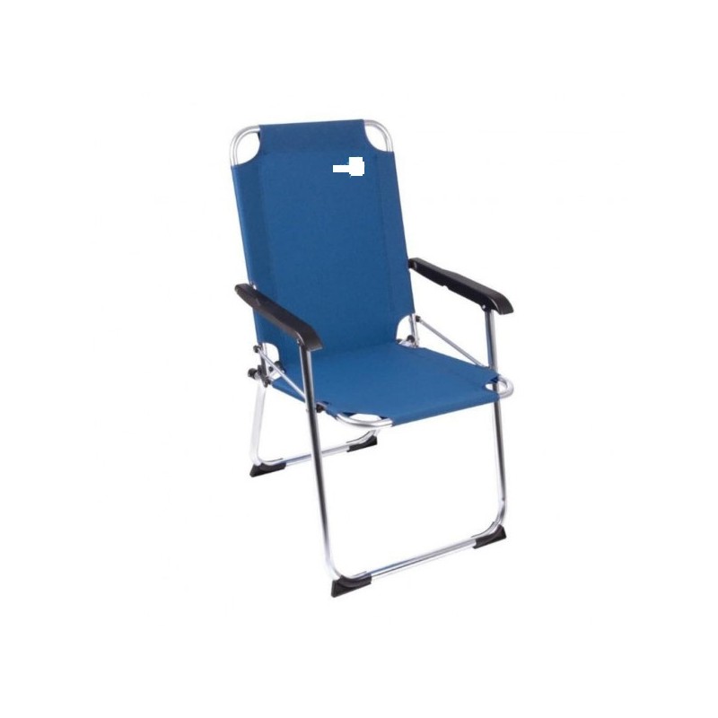 BO-CAMP silla plegable de camping de aluminio azul