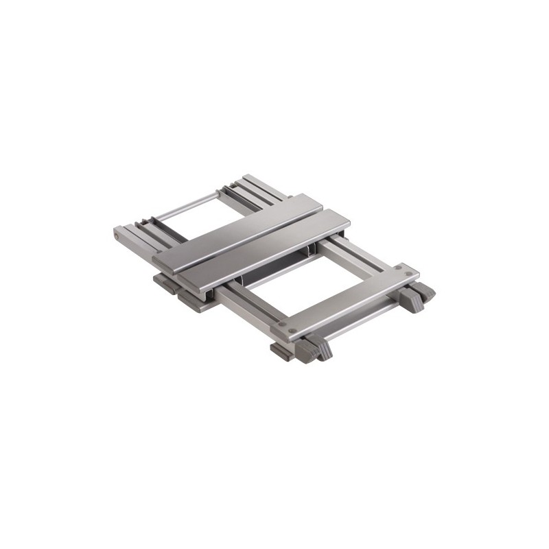 Taburete plegable de aluminio.