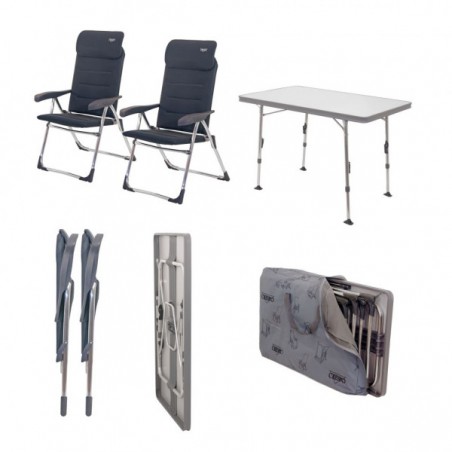 Juego de silla y mesa Crespo Valencia tapizada sin reposapiés