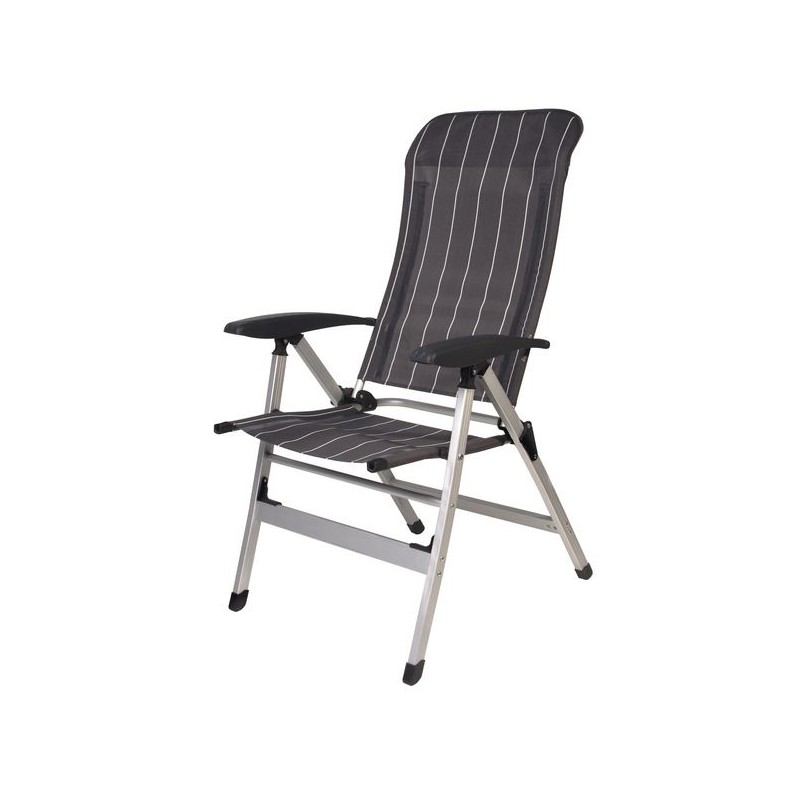 Camp4 Colima sillón confort aluminio rayas antracita/blanco