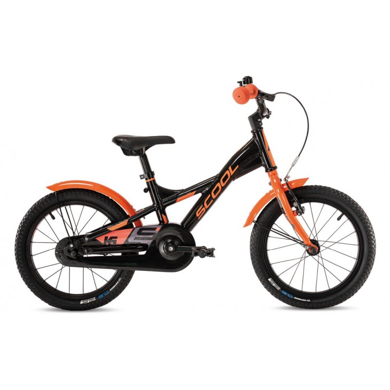 S'cool XXlite 16 1-velocidad - 2023 - 16 pulgadas - forma de Y negra-naranja
