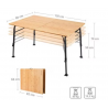 Mesa de camping KingCamp Bamboo Deluxe, 120x80cm