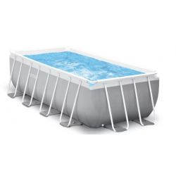 Juego de piscina Intex Prism Frame, rectangular, gris claro, incl. bomba de filtración, 400x200x122cm
