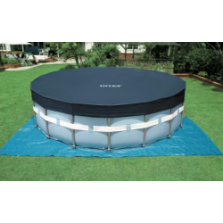 Juego completo de piscina Intex Prism Frame, redonda, incluye bomba de filtración, gris claro, 427x107cm
