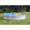 Juego completo de piscina Intex Prism Frame, redonda, incluye bomba de filtración, gris claro, 427x107cm