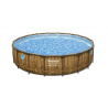 Juego completo de piscina Bestway Power Steel Swim Vista con bomba depuradora, redonda, aspecto madera, Ø549x122cm