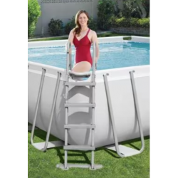 Juego completo de piscina Bestway Power Steel Frame, rectangular, incluye bomba depuradora, gris claro, 549x274x122cm