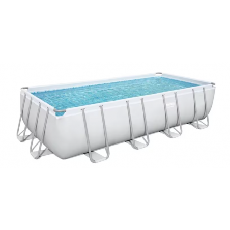 Juego completo de piscina Bestway Power Steel Frame, rectangular, incluye bomba depuradora, gris claro, 549x274x122cm