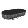 Juego completo de piscina Bestway Power Steel Frame, ovalada, incluye bomba depuradora, gris oscuro, 732x366x122cm