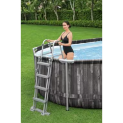 Juego completo de piscina Bestway Power Steel Frame, ovalada, incluye bomba depuradora, gris, 549x274x122cm