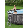 Juego completo de piscina Bestway Power Steel Frame, ovalada, incluye bomba depuradora, gris, 549x274x122cm