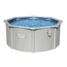 Piscina Bestway Hydrium de pared de acero, set completo con depuradora de arena, redonda, gris, Ø300x120cm