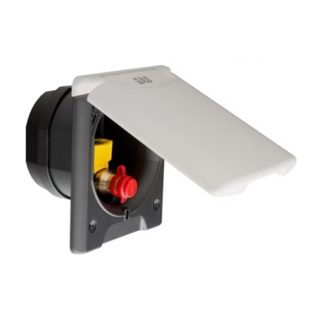 Toma de gas FAWO con cierre magnético, blanco