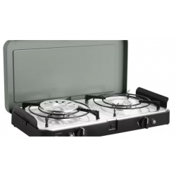 Cocina de gas CADAC 2-Cook 3 Pro Deluxe con regulador PowerPak + 2 cartuchos de gas, 50 mbar