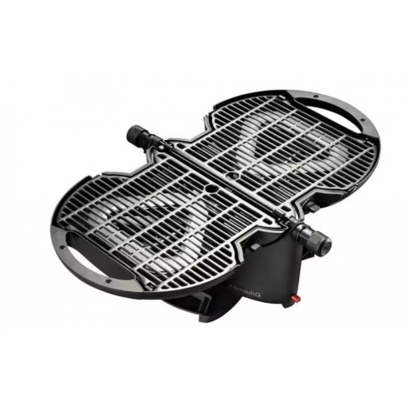 Parrilla de gas NomadiQ BBQ con encendido piezoeléctrico, 3,2kW, negra
