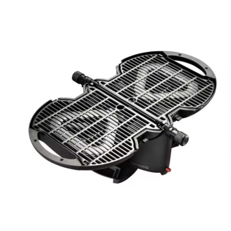 Parrilla de gas NomadiQ BBQ con encendido piezoeléctrico, 3,2kW, negra