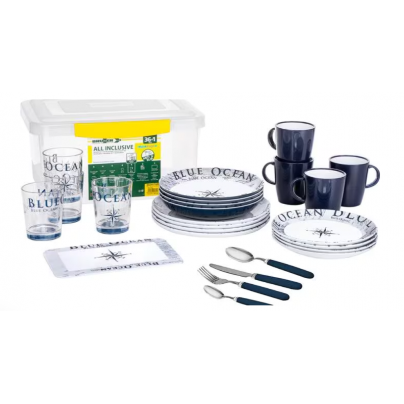 Brunner Juego de vajilla Blue Ocean, 38 piezas