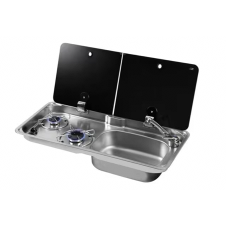 Can FL1765 combinación de cocina y fregadero, 2 fuegos, derecha