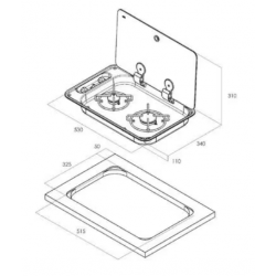 Placa de gas Can FC1336, 2 fuegos