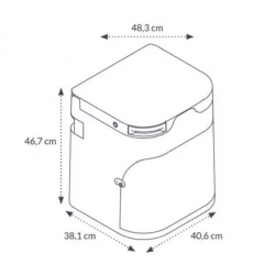 Inodoro compostero compacto OGO® con agitador eléctrico, 12V, (versión 2023)