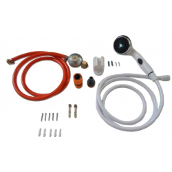 Calentador de agua instantáneo de gas propano para exteriores Eccotemp con ducha de mano, 5 L, 50 mbar