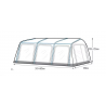 Toldo de viaje Westfield Ceres, (tamaño 11) 1051-1085 cm, con postes Airtube