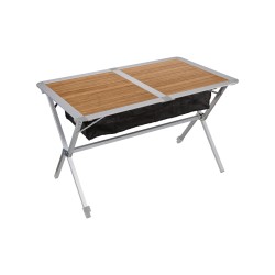 Rolling table Berger aluminum bamboo 115 x 75 cm