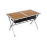 Tavolino rotante Berger alluminio bambù 115 x 75 cm
