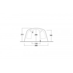 Tienda túnel de cuatro habitaciones Outwell Colorado 6 Air para 6 personas