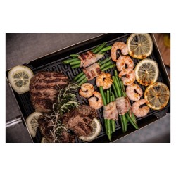 Plancha y plancha de hierro fundido SKOTTI 2 en 1