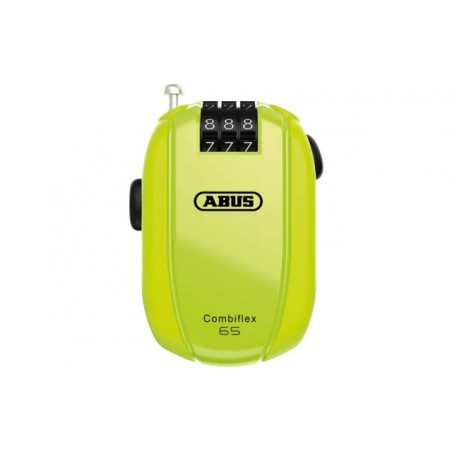 Candado de cable Abus Combiflex Stopover 65 Roll-Back neón
