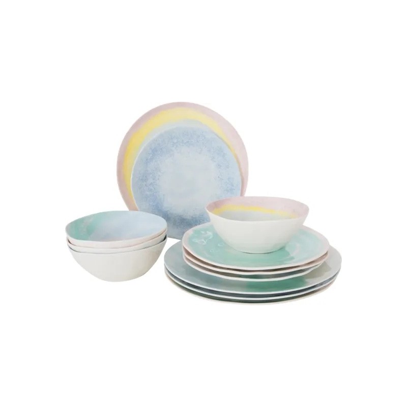Vajilla Barfleur Colección Pastel Bo-Camp 12 piezas. para 4 personas