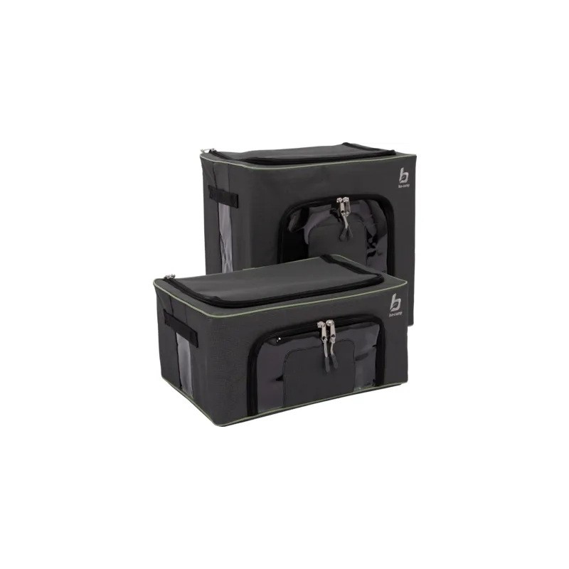 Cajas de almacenamiento plegables Bo-Camp, 2 unidades, 2 tamaños, color gris