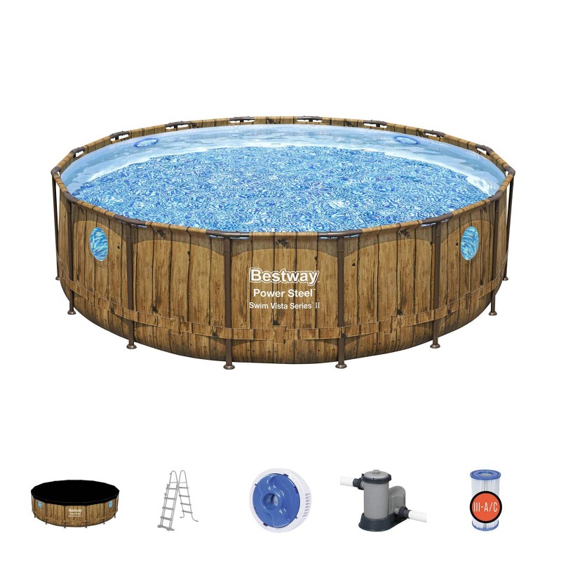 Conjunto de Piscina Desmontable Power Steel Swim Vista Series II Bestway 4.88 m x 1.22 m