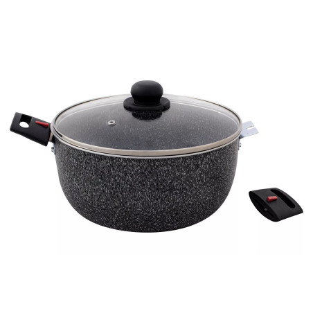 Olla de aluminio con tapa de cristal 20 cm 2,7 litros Stone Rock Berger