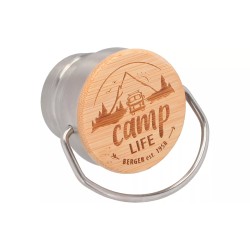 Botella de acero inoxidable Berger con tapa de bambú 350 ml