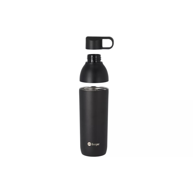Berger botella de acero inoxidable con tapa 2 en 1 550 ml - Negro mate