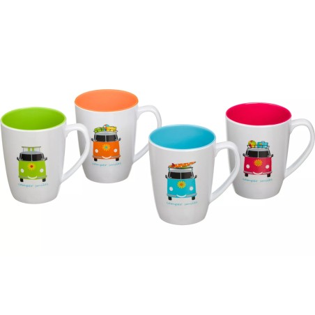 Juego de 4 tazas 350 ml Camper Smiles