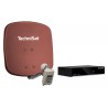 Antena satélite Technisat Set DigiDish 45 (LNB doble) con receptor SAT Digit S3 HD rojo ladrillo
