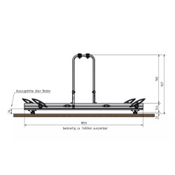 Portabicicletas Weih-tec Slide Move HG-250 para garaje trasero con capacidad para 2 bicicletas, apto para bicicletas eléctricas